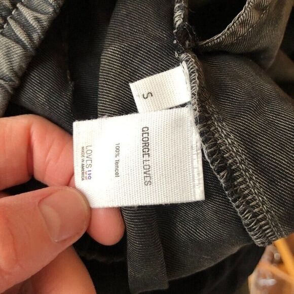 George Loves Womens Size Small Sweat / Lounge Pants Tencel Black Gray Drawstring - Picture 8 of 8